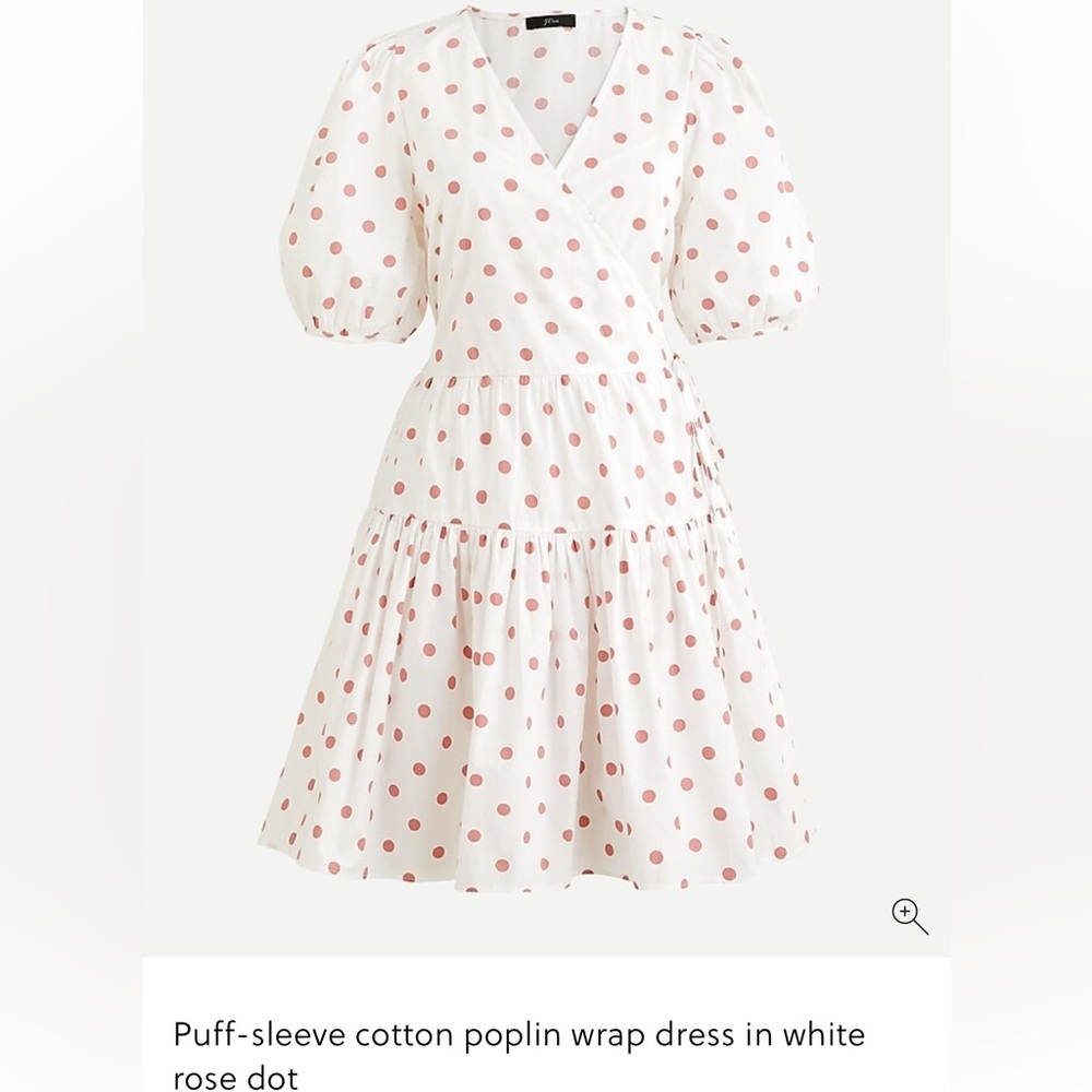 J. Crew Polka Dot Wrap Dress cotton medium tall